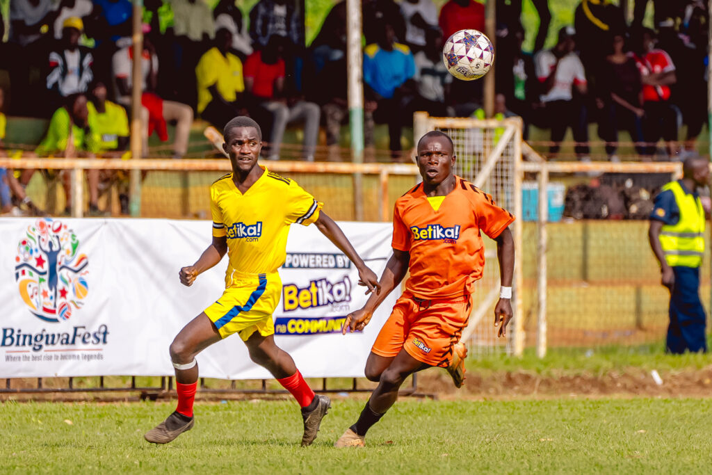 Football action during BingwaFest Western Region edition in Mumias